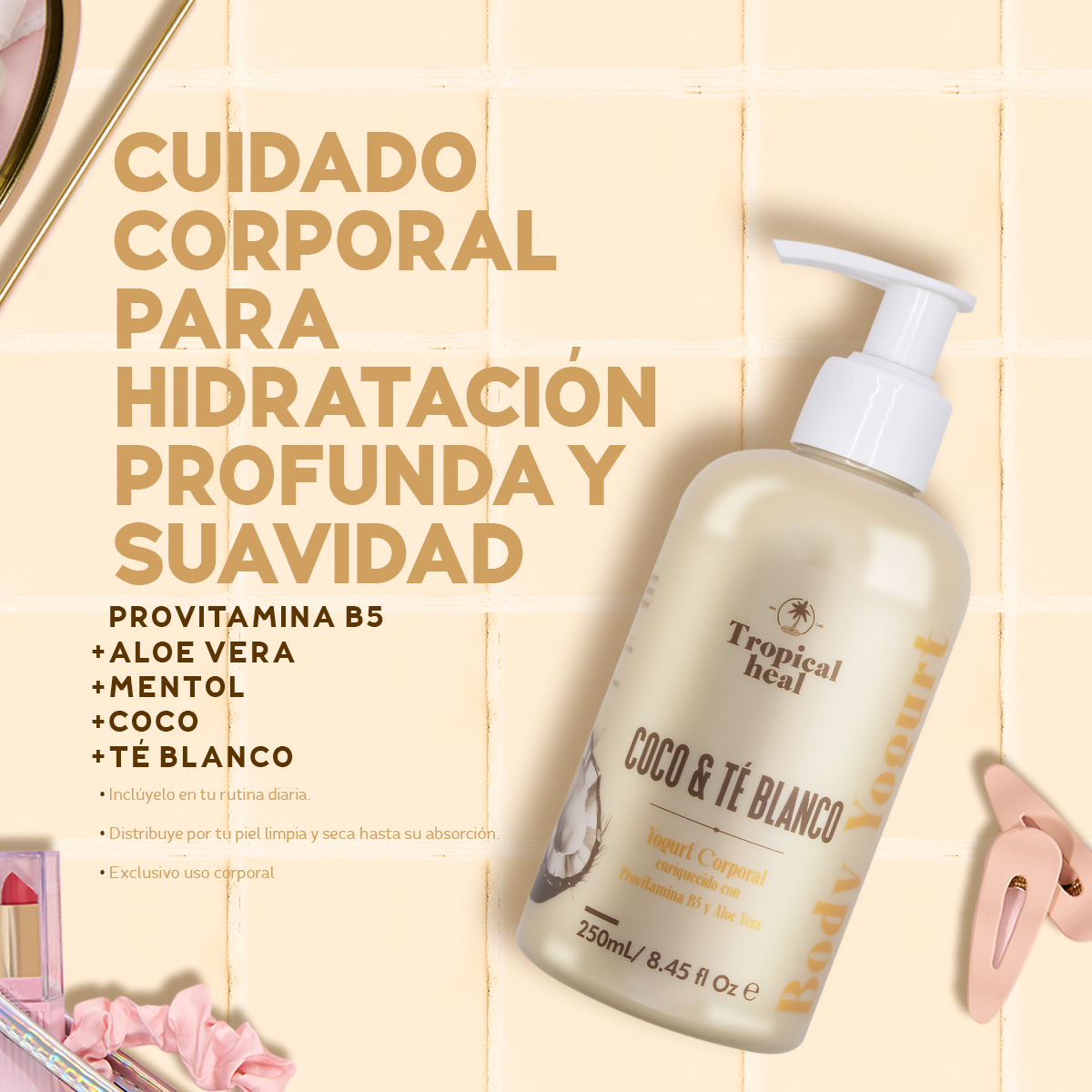 Body Yogurt Coco y Té Blanco - Yogurt corporal hidratante enriquecido con provitamina B5