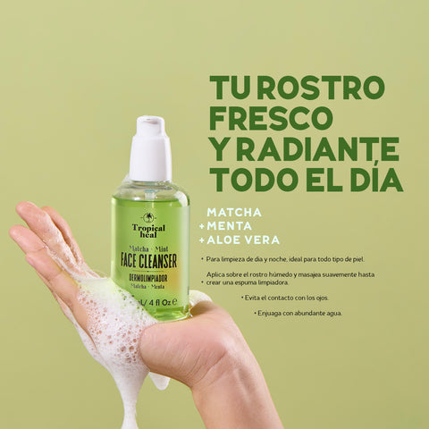 Dermolimpiador facial con matcha y menta para todo tipo de piel