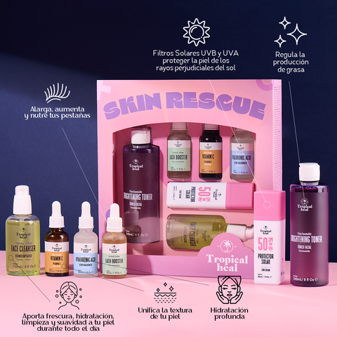 Skin Rescue - Kit facial de cuidado reparador para día y noche